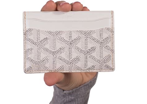 goyard card holder white